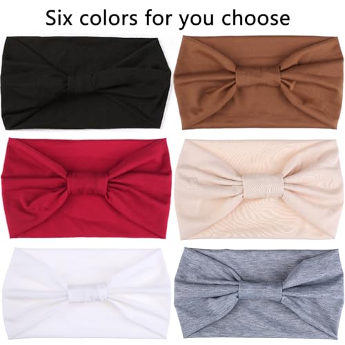 Headbands Color-6 Pcs Black, Coffee, Red, Light Khaki, Light Gray, Dark Gray