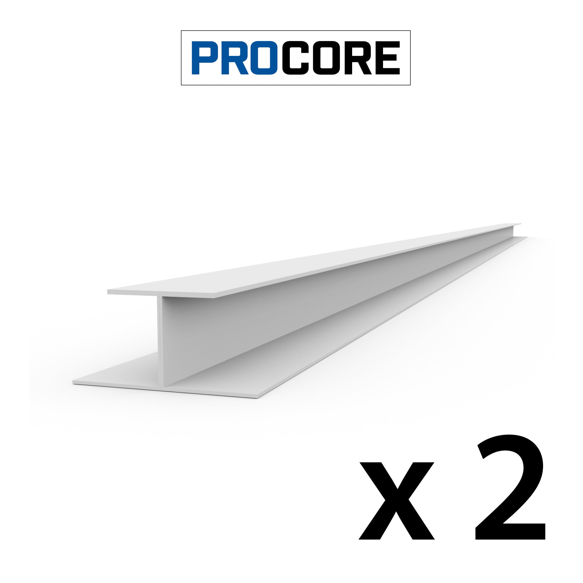 8 ft. PROCORE PVC H Trim Pack - Durable PVC Trim for Home Improvement & Construction Projects - Perfect for Window, Door & Wall Trim Installation
