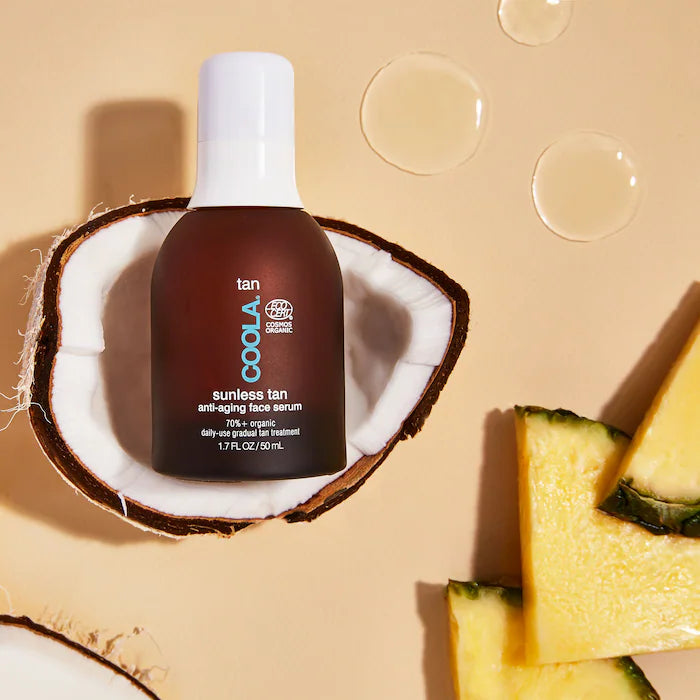 COOLA Sunless Tanning Serum with Hyaluronic Acid - Anti-Aging Facial Self Tanner for Natural Glow | Perfect for Daily Skincare & Sun-Kissed Look