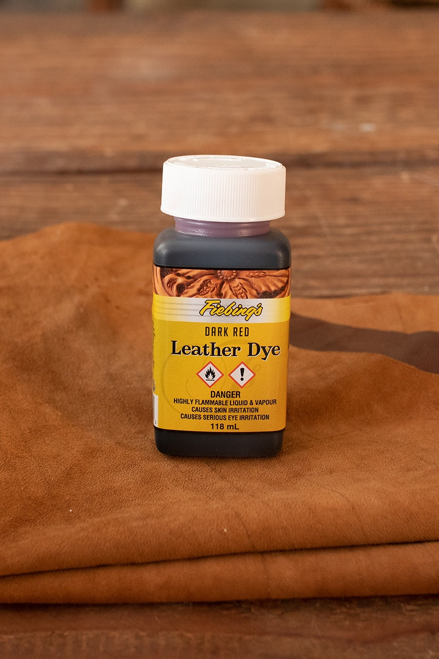 Fiebing's Leather Dye - 4 oz (118 ml) Dark Red - Professional Leather Coloring for Shoes, Bags, Furniture & DIY Crafts