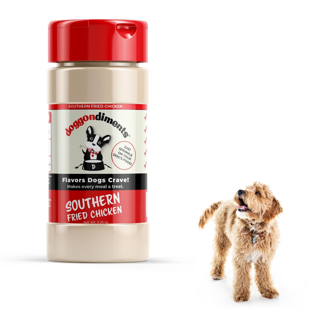 Southern Fried Chicken Flavor Dog Food Topper Powder - Natural Meal Enhancer for Small & Large Breed Dogs - Perfect for Picky Eaters & Kibble Topping
