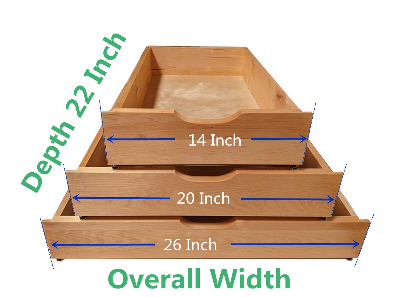 Fully Assembled Wooden Utensil Drawer Organizer - Pull-Out Under Cabinet Sliding Shelf for Kitchen, Bathroom & Vanity - Under Sink Pot Holder Drawer Organizer with Roll-Out Tray (26