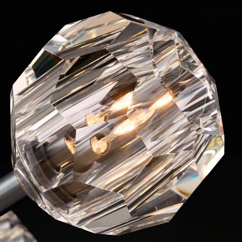 Crystal Ball Cluster Round Chandelier - 40 Inch Modern Ceiling Light Fixture for Dining Room, Living Room, Bedroom & Entryway