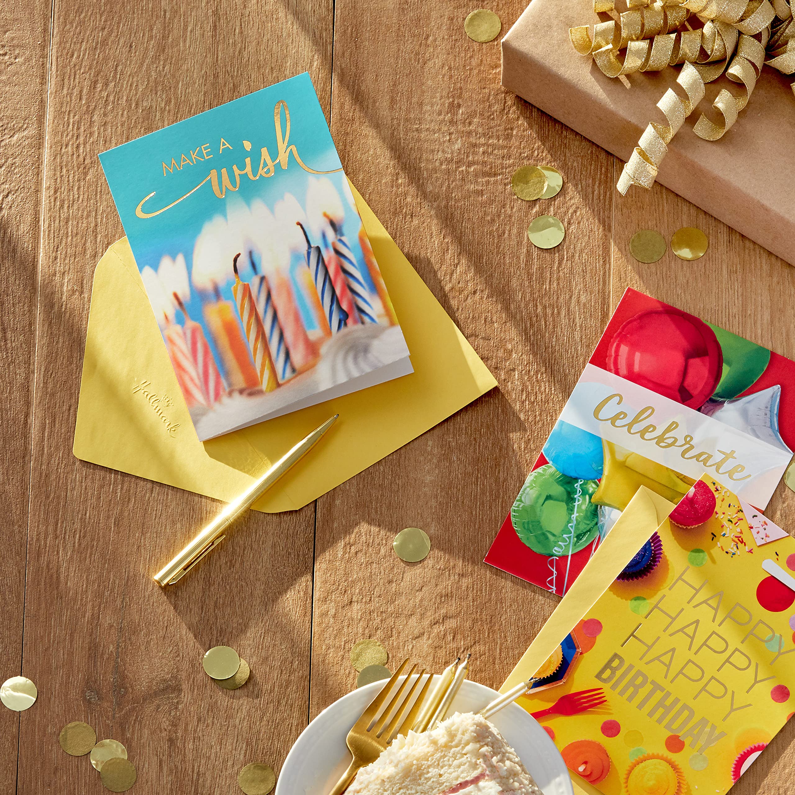 Hallmark Birthday Cards Assortment - 16 Premium Greeting Cards with Envelopes for Women, Men & Kids | Classic Celebrate Design | Perfect for Parties, Gifts & Special Occasions
