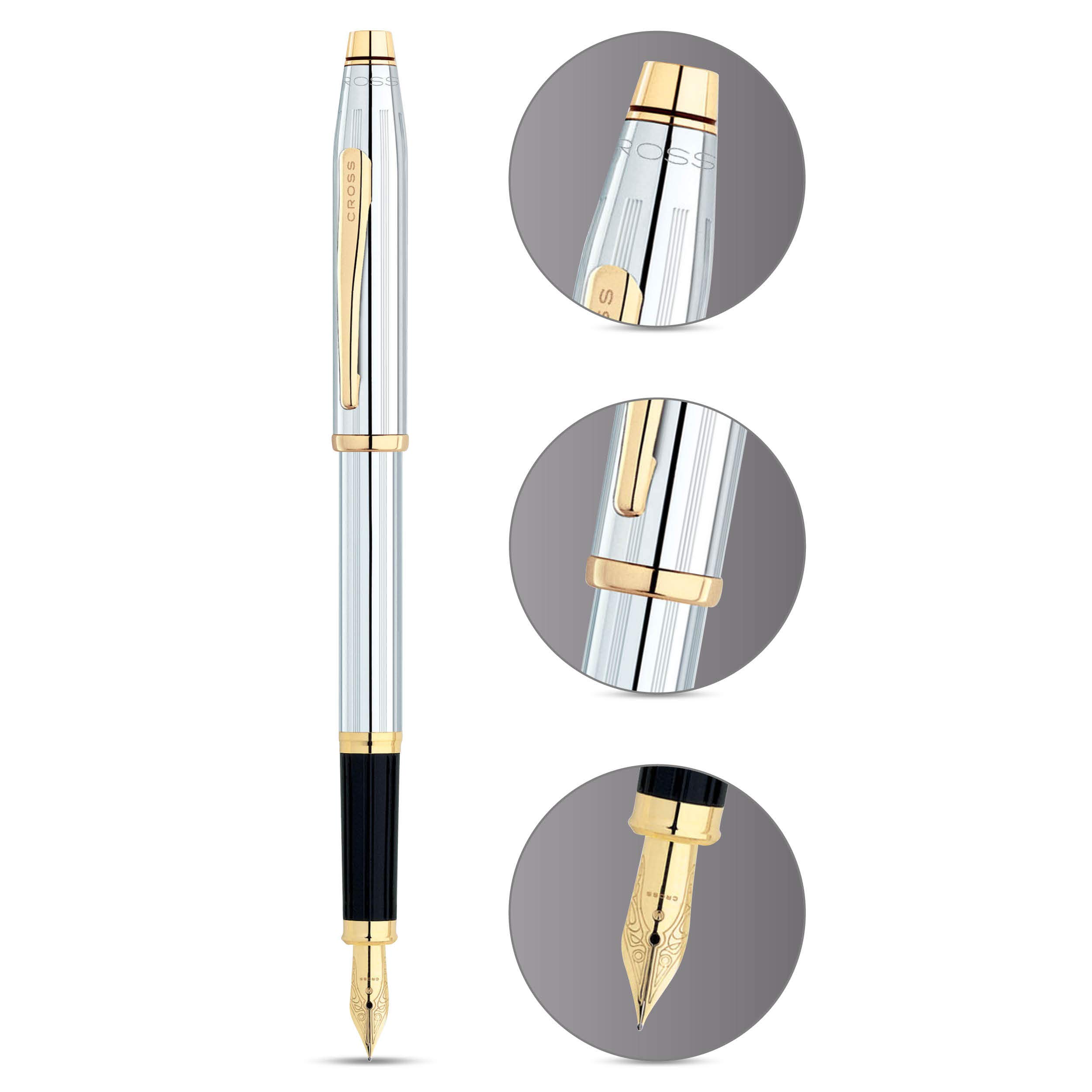 Cross Century II Refillable Fountain Pen with Fine Nib - Premium Medalist Chrome Finish - Elegant Writing Instrument for Professionals & Students - Includes Luxury Gift Box - Perfect for Office, School & Special Occasions