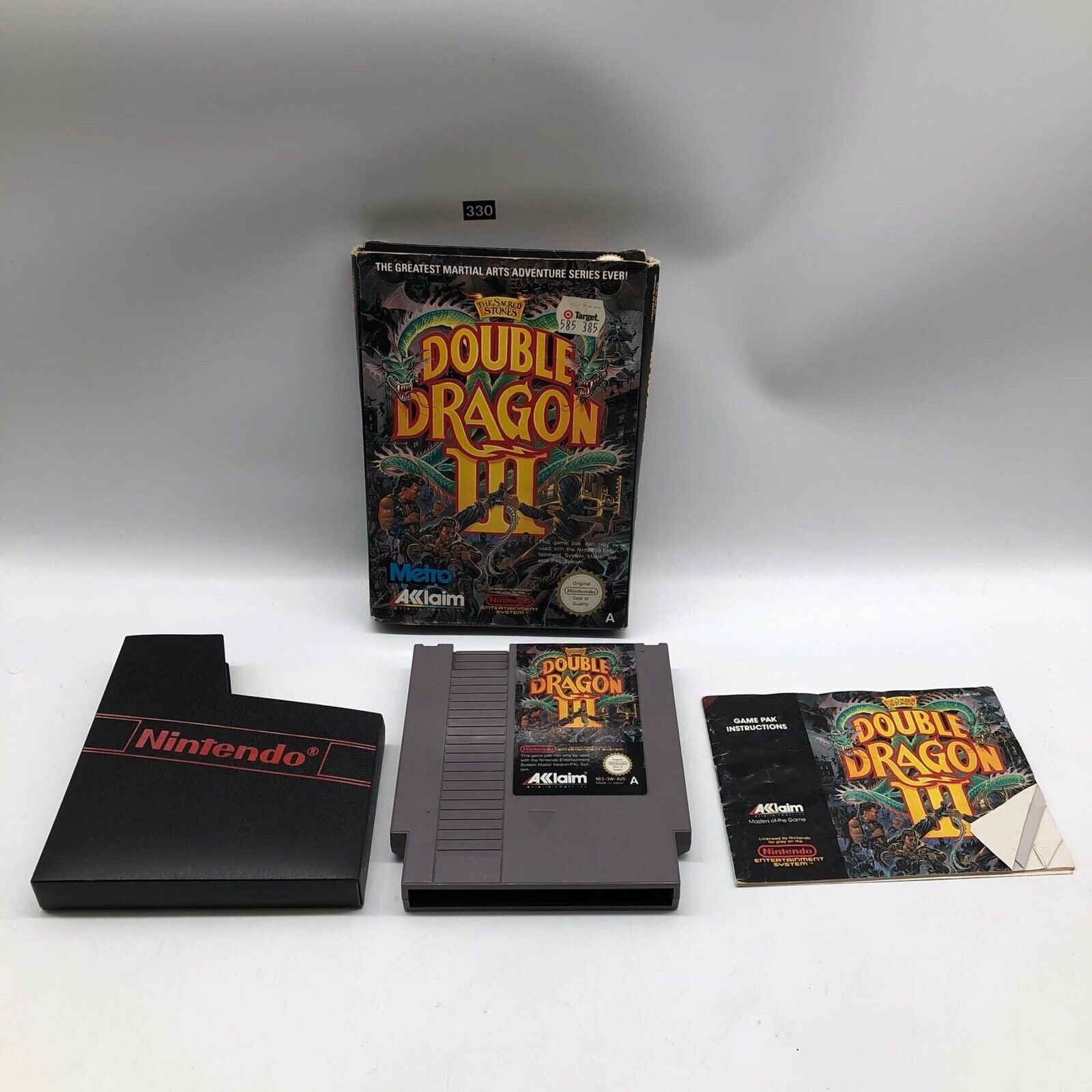Double Dragon III: The Sacred Stones - Complete NES Game Box Set - Retro Nintendo Entertainment System Classic - Perfect for Collectors & Nostalgic Gaming Nights