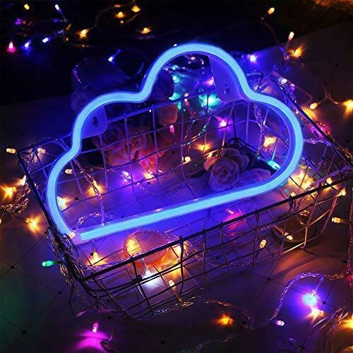 Cloud Neon Light Sign - Battery & USB Powered Wall Decor for Bedroom, Living Room, Party | Blue LED Night Light for Kids Room, Christmas & Birthday Gift - Perfect for Home Decor, Nursery Lighting & Special Occasions