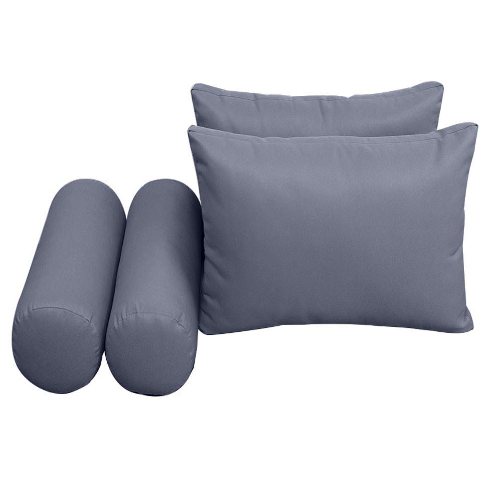 Style2 AD001 5-Piece Knife Edge Outdoor Daybed Mattress Cushion Set with Bolster Pillows - Perfect for Patio, Poolside & Garden Lounging