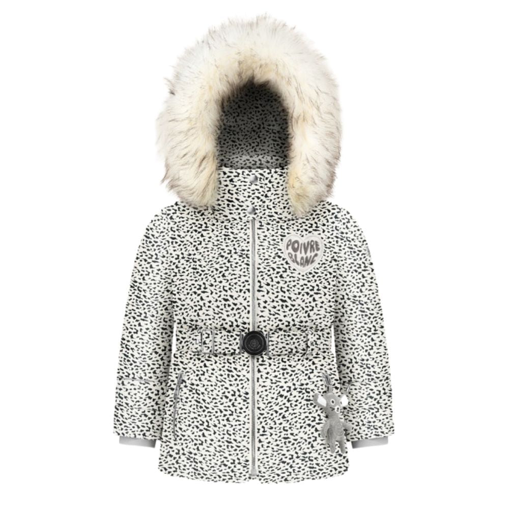 White Pepper Girls' Ski Jacket - Jaguar Black for Ages 2-7 Years | Warm Winter Snow Jacket for Kids Outdoor Activities & Skiing Adventures