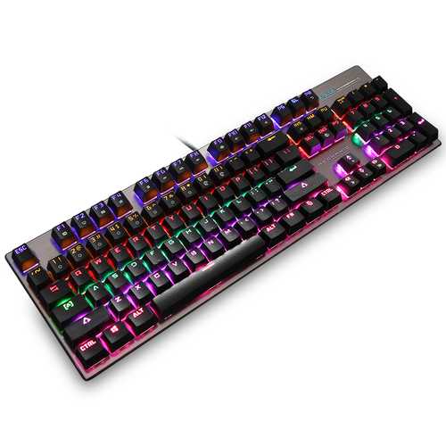E Blue K753 Mixed Backlit 104-Key USB Wired NKRO Mechanical Gaming Keyboard with Blue Switches - Perfect for PC Gaming, Typing & Office Work
