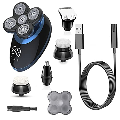 Premium Electric Razor for Men - 5-in-1 Grooming Kit with LCD Display | Facial, Body & Beard Trimmer | Wet/Dry Shaver for Bald Head & Full Body Grooming | Ideal for Travel, Gym & Daily Personal Care