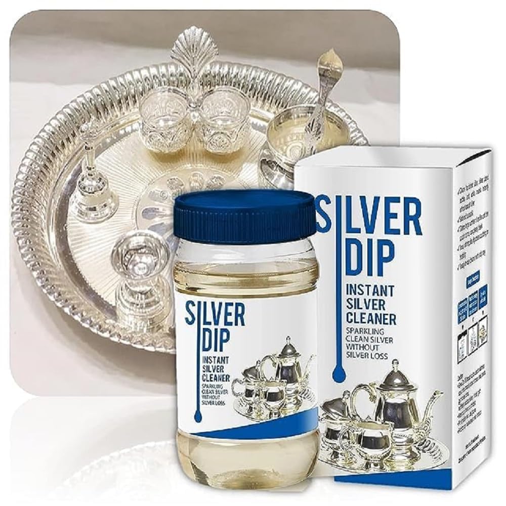 EGP Modicare Silver Polish & Cleaner - Instant Silver Dip for Jewelry, Cutlery & Coins (300ml) | Fast & Effective Tarnish Removal for Home & Professional Use