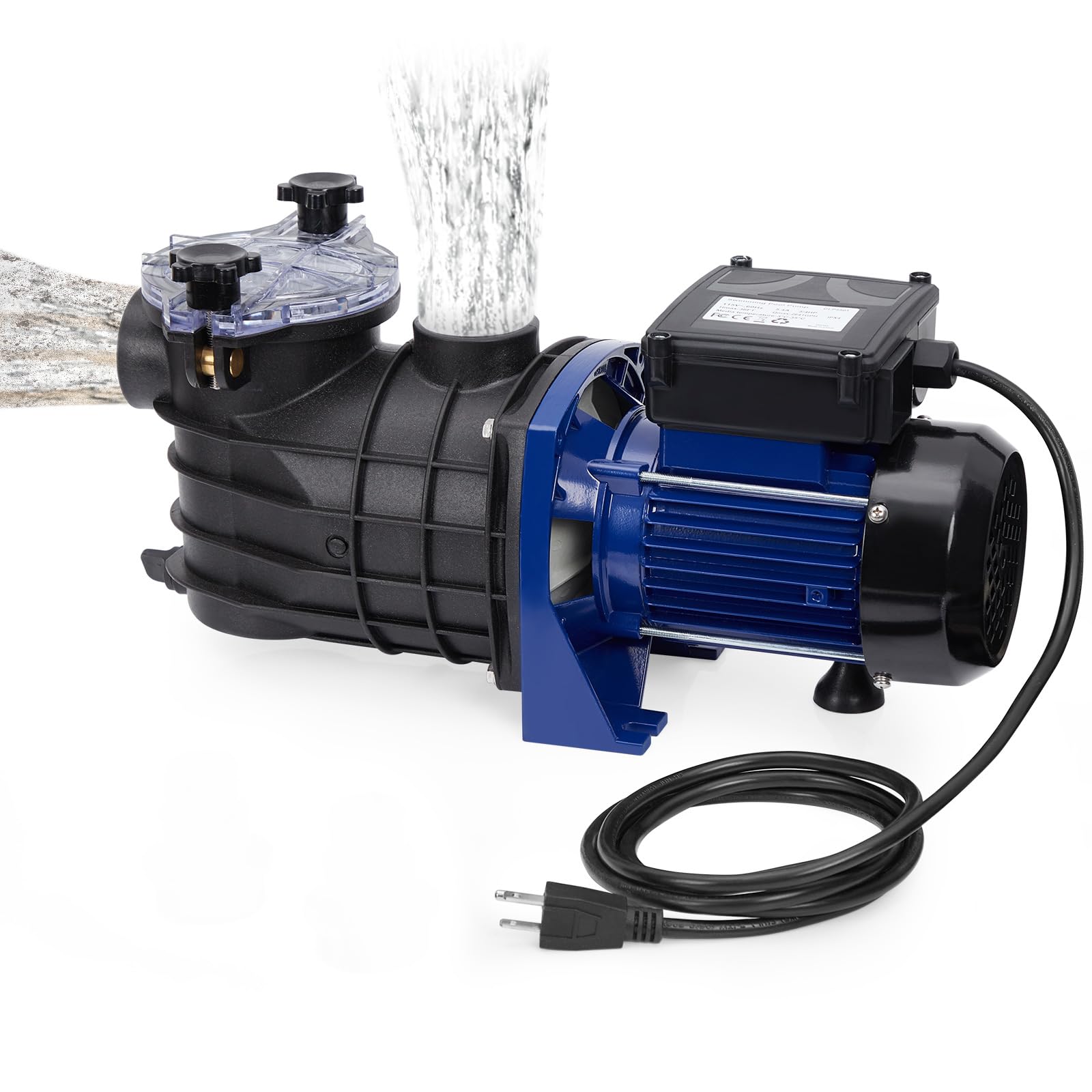 0.75HP In-Ground & Above Ground Single Speed Pool Pump - 550W/115V, 2641GPH High Flow Swimming Pool Pump with Filter Basket - Self-Priming, Low Noise, Durable - Perfect for Backyard Pools, Spa Maintenance & Water Circulation