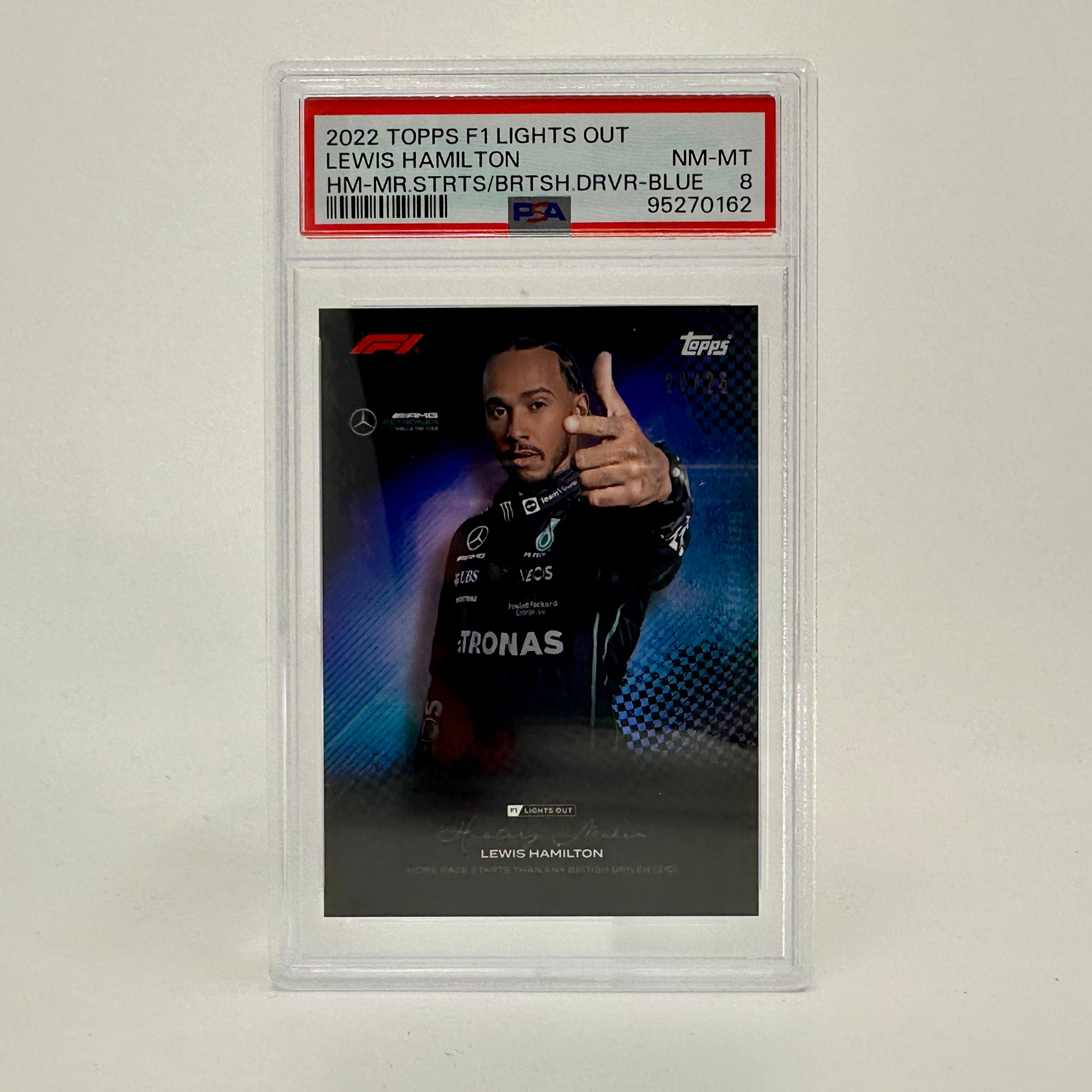 PSA 8 Graded 20/25 Lewis Hamilton History Maker Blue Parallel Card - Perfect for F1 Collectors, Sports Memorabilia Displays & Investment Portfolios