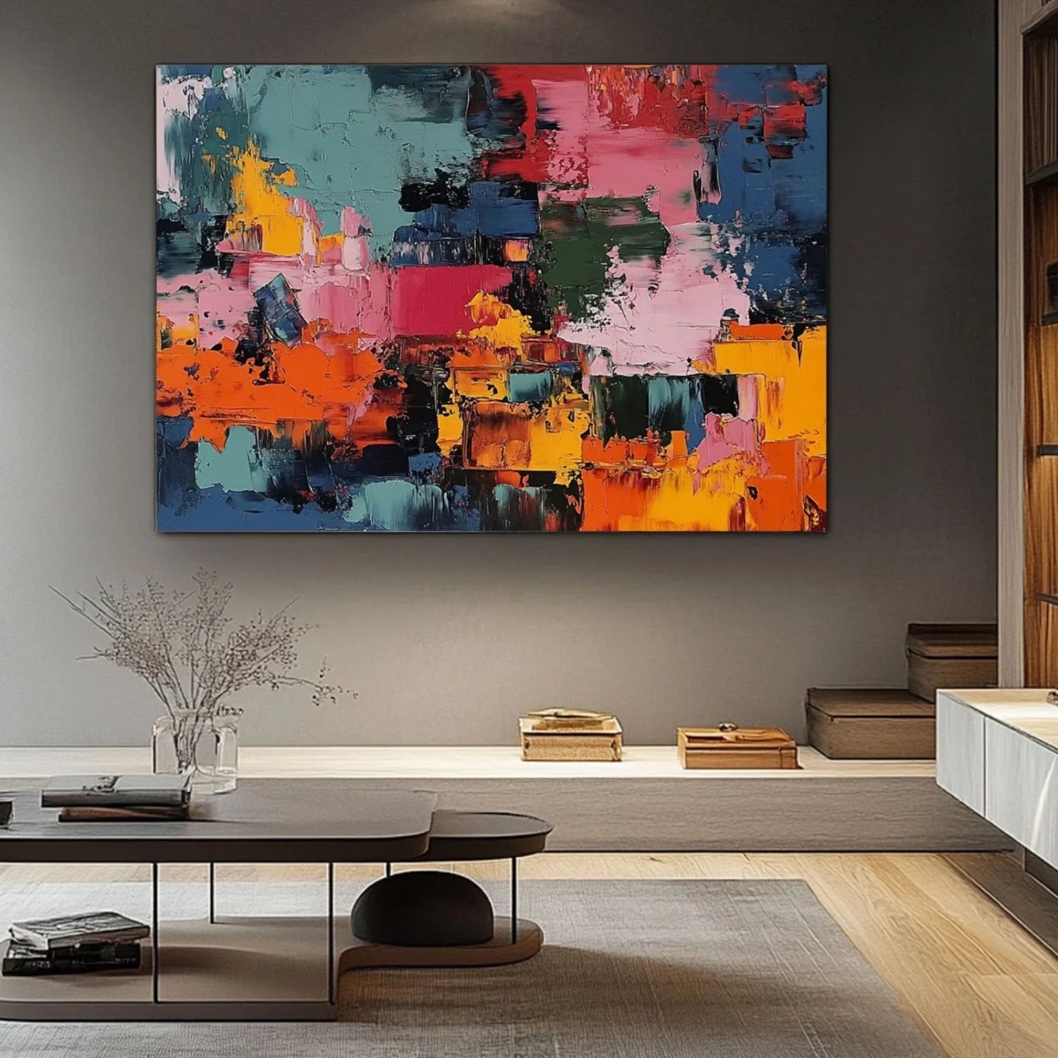 Pollock Art #JP004 - Abstract Drip Painting Canvas Wall Art for Home & Office Decor | Perfect for Living Room, Bedroom, or Gallery Display