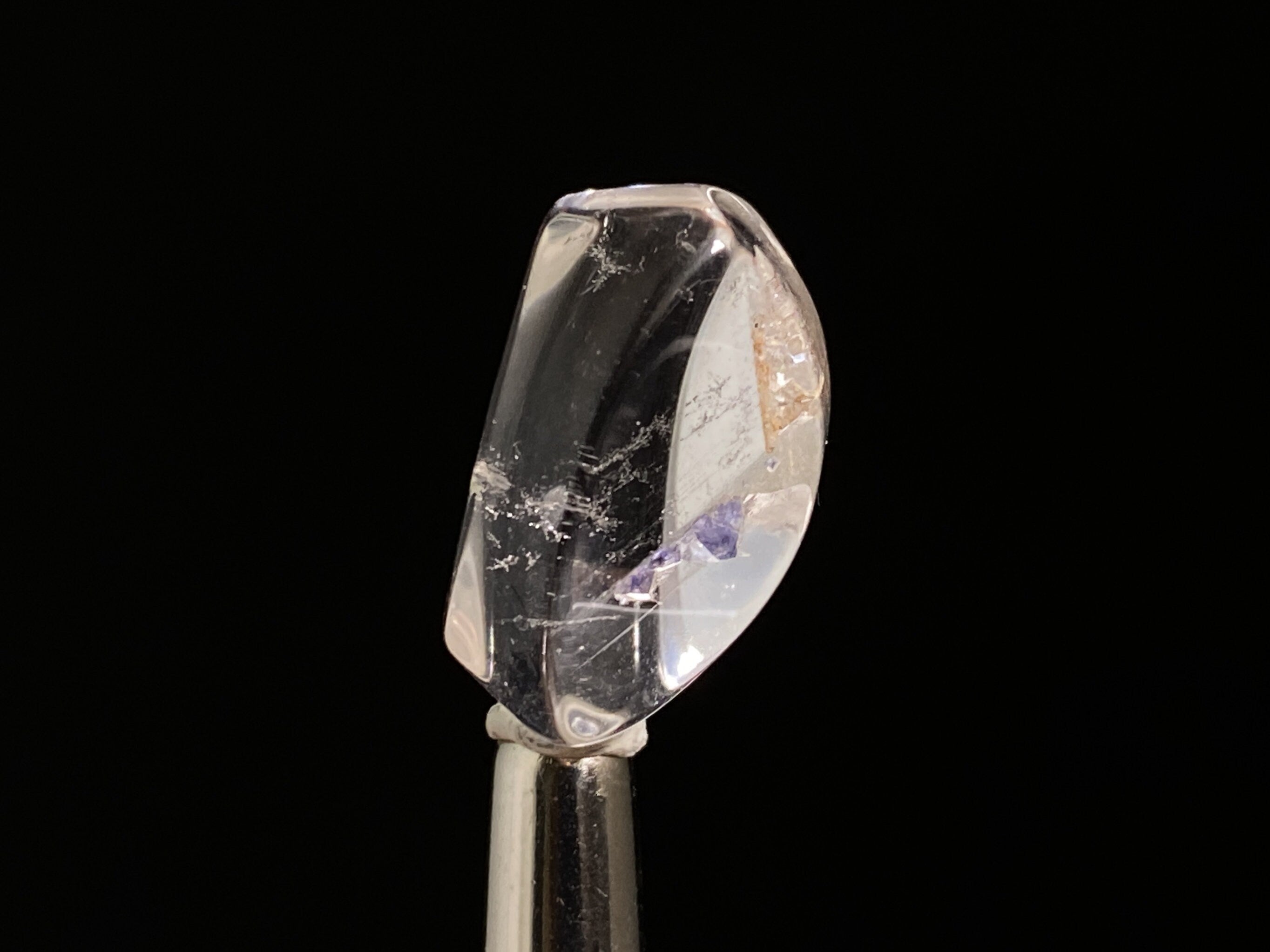 Natural Fluorite in Clear Quartz Cabochon | Rare Gemstone for Jewelry Making & Crystal Healing | Handcrafted Pendant & Ring Stone (47468)