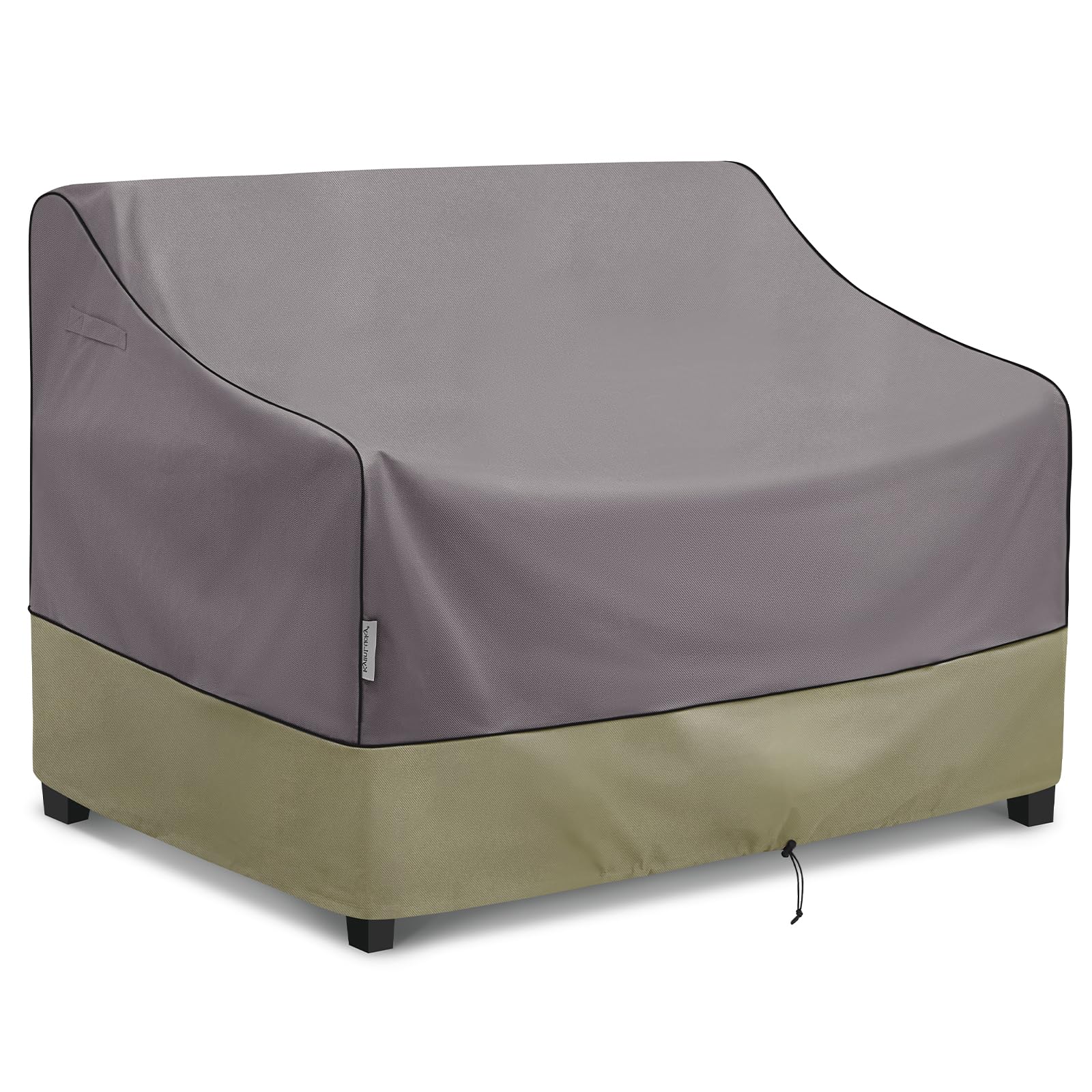 Waterproof 2-Seater Patio Loveseat Cover 62 x 38 x 35 Inches - Heavy Duty Outdoor Furniture Sofa Protector in Gray - Perfect for Garden, Deck, and Backyard Use