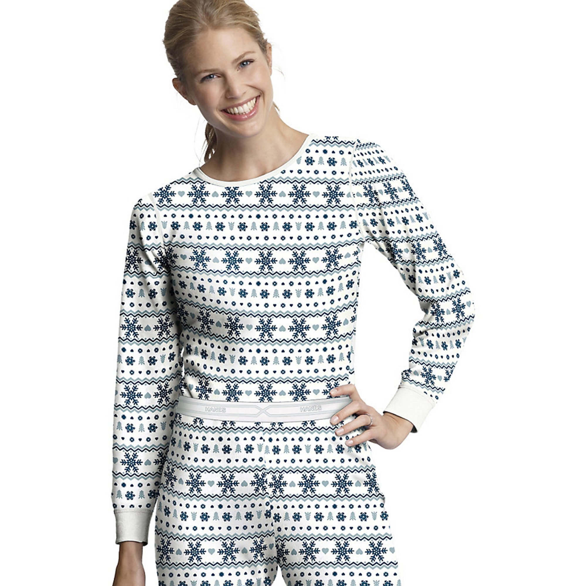 Hanes Women's Waffle Thermal Long Sleeve Shirt - Soft Cotton Blend for Warmth & Comfort - Perfect for Winter Layering, Outdoor Activities & Casual Wear
