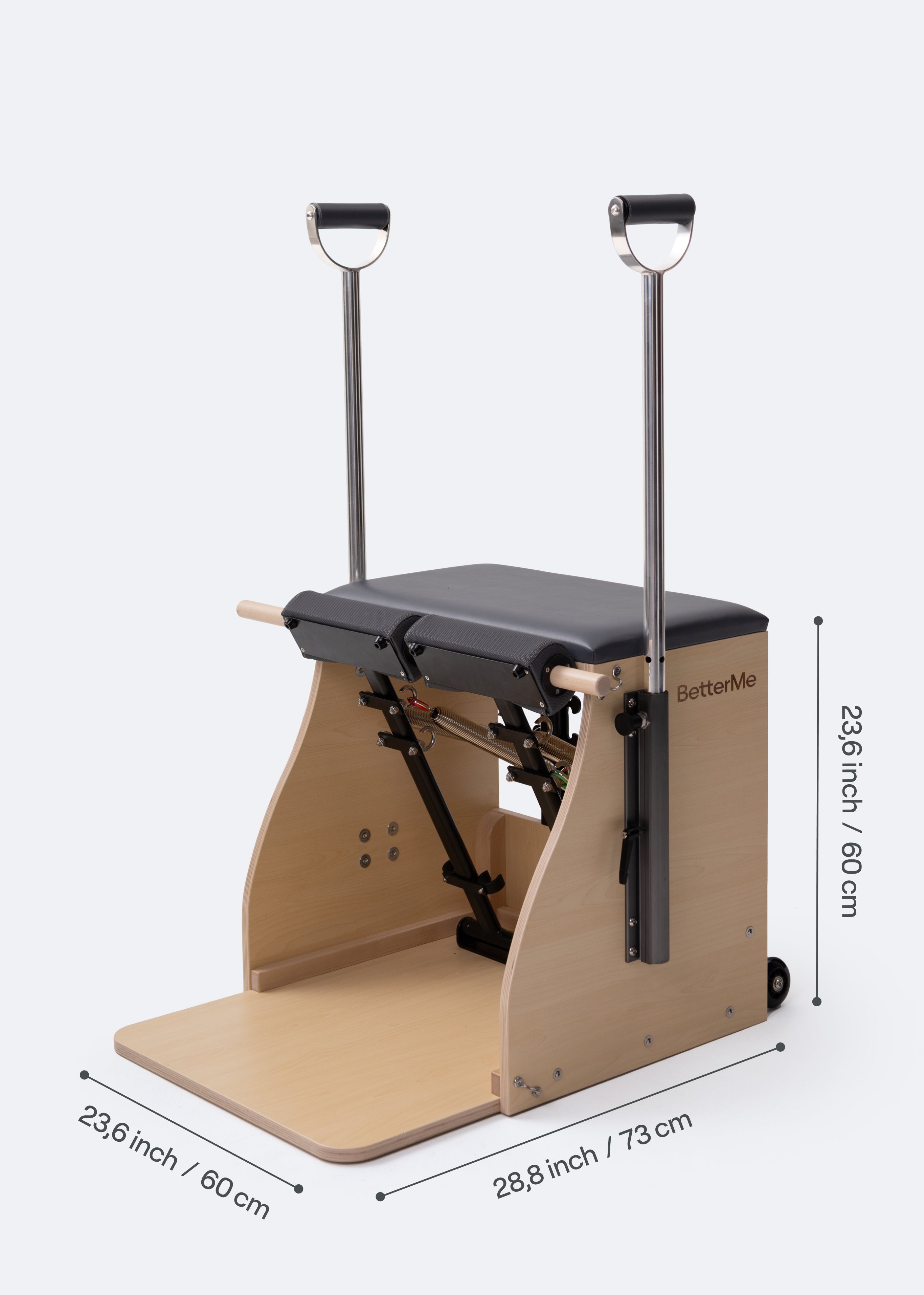 Premium Pilates Chair for Home & Studio Workouts - Adjustable Resistance, Compact Design for Core Strength & Flexibility Training - Perfect for Yoga, Rehab & Fitness Enthusiasts