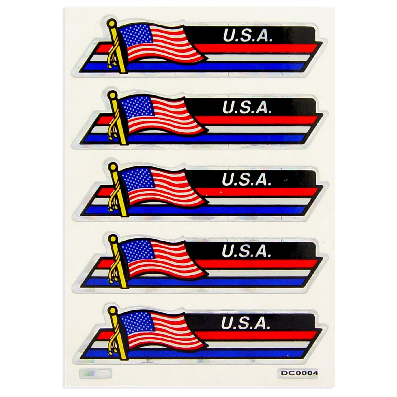 USA Flag Stickers Patriotic Decals 5Pcs 2.75