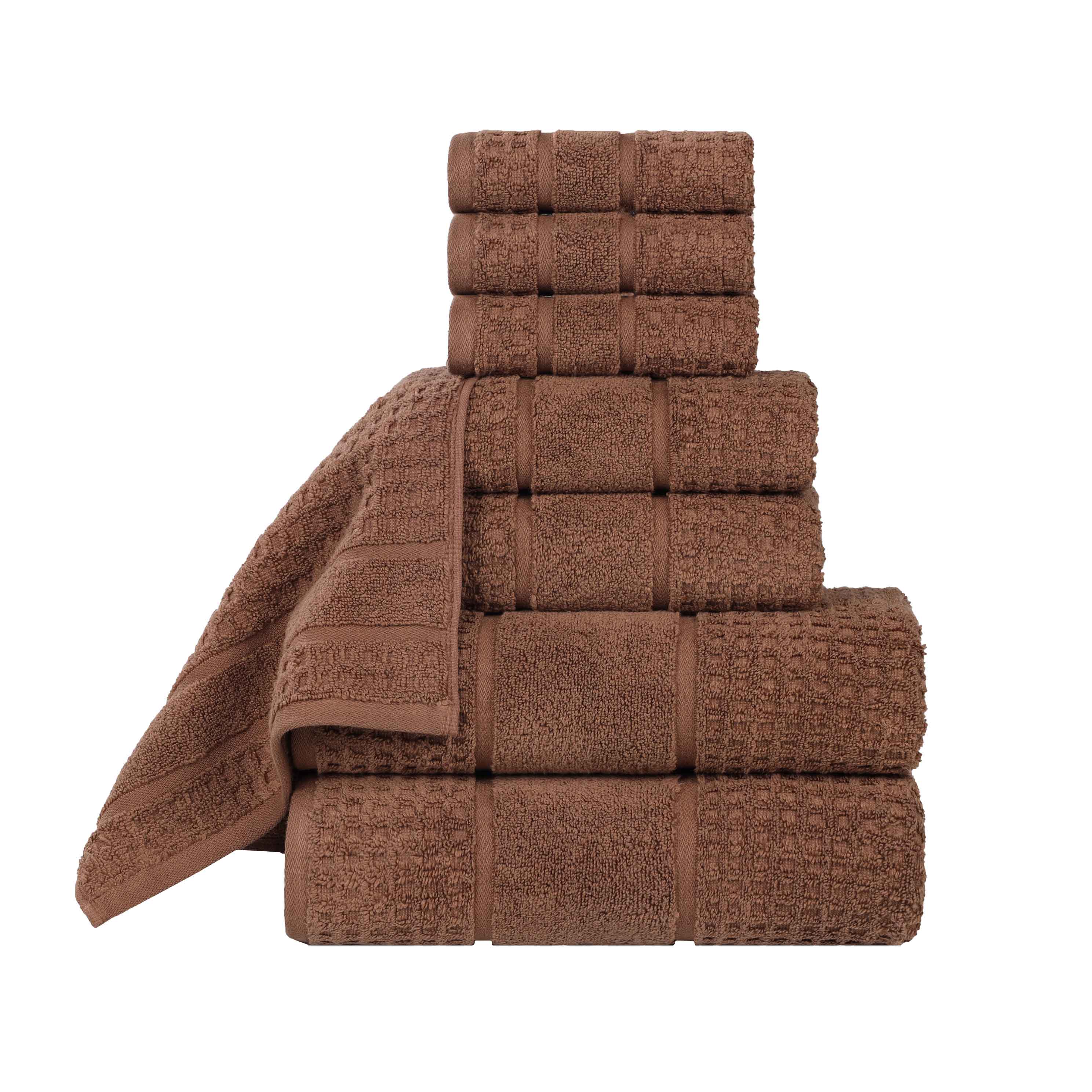 Premium 8-Piece Zero Twist Cotton Waffle Towel Set - Ultra Soft & Highly Absorbent Honeycomb Weave Bath Towels for Spa, Gym & Luxury Home Use