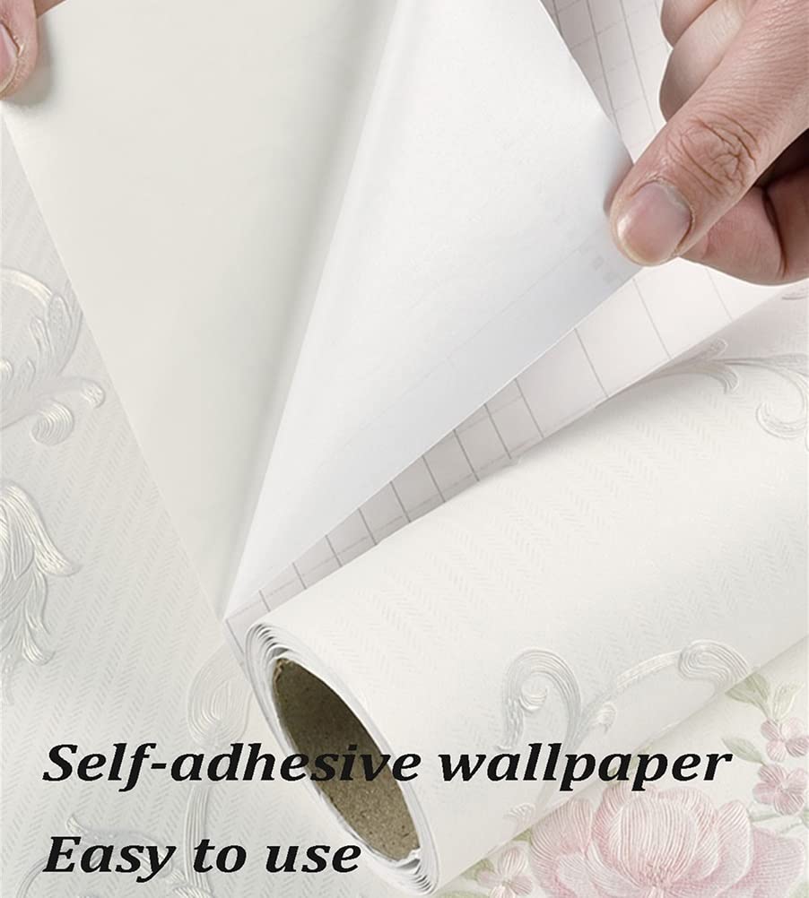 3D Embossed Dandelion Feather Self-Adhesive Wallpaper - Green Peel and Stick Contact Paper for Living Room, Bedroom, Hallway Decor (0.53x9m) | Easy DIY Home Renovation & Wall Covering Solution