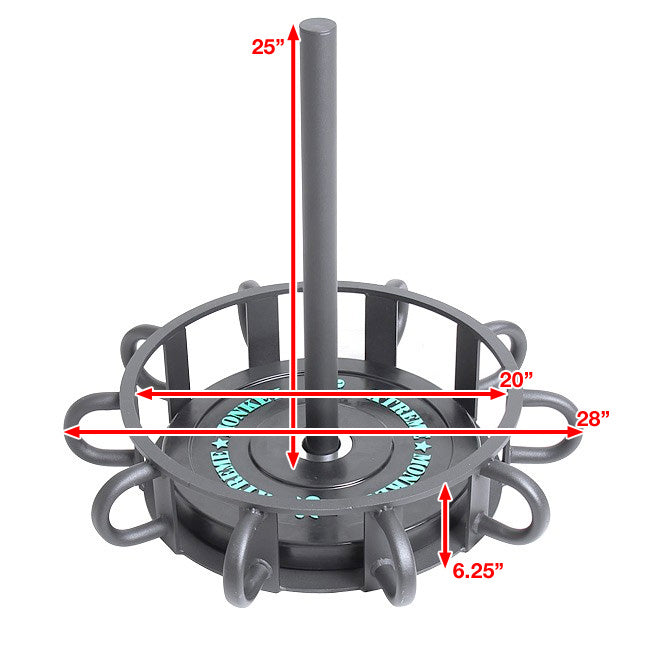 XM Fitness 10-Station Battle Rope Anchor - Heavy Duty Gym Equipment for CrossFit, MMA & Home Workouts - Perfect for Strength Training & Cardio Exercises