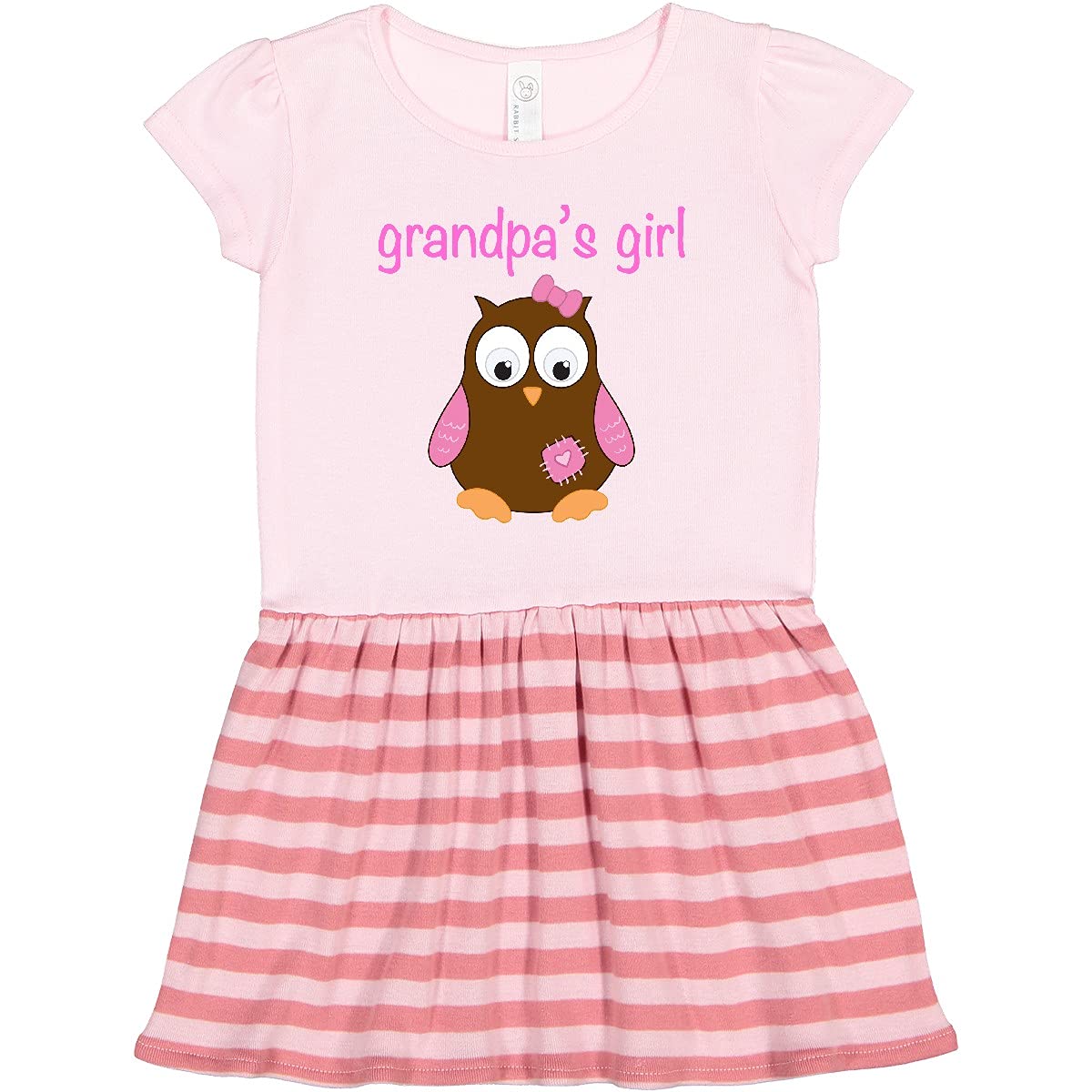 Inktastic Grandpa's Girl Owl Toddler Dress - Cute Owl Print Baby Girl Outfit for Playdates, Birthday Parties & Family Photos