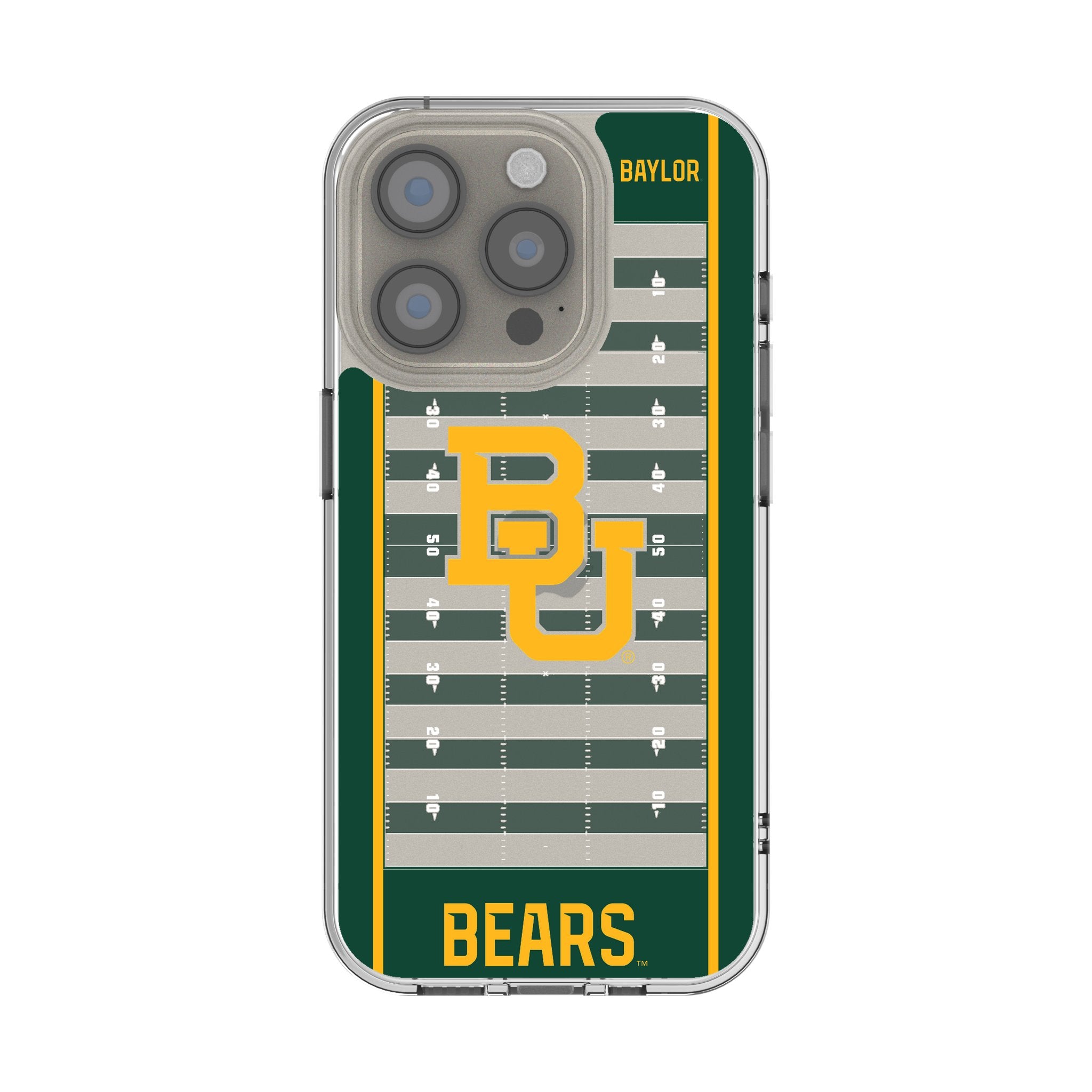 Baylor University Bears Field Clear iPhone Case for Apple iPhone 13/14/15 - Slim Protective Cover for School, Game Day & Fan Showcase