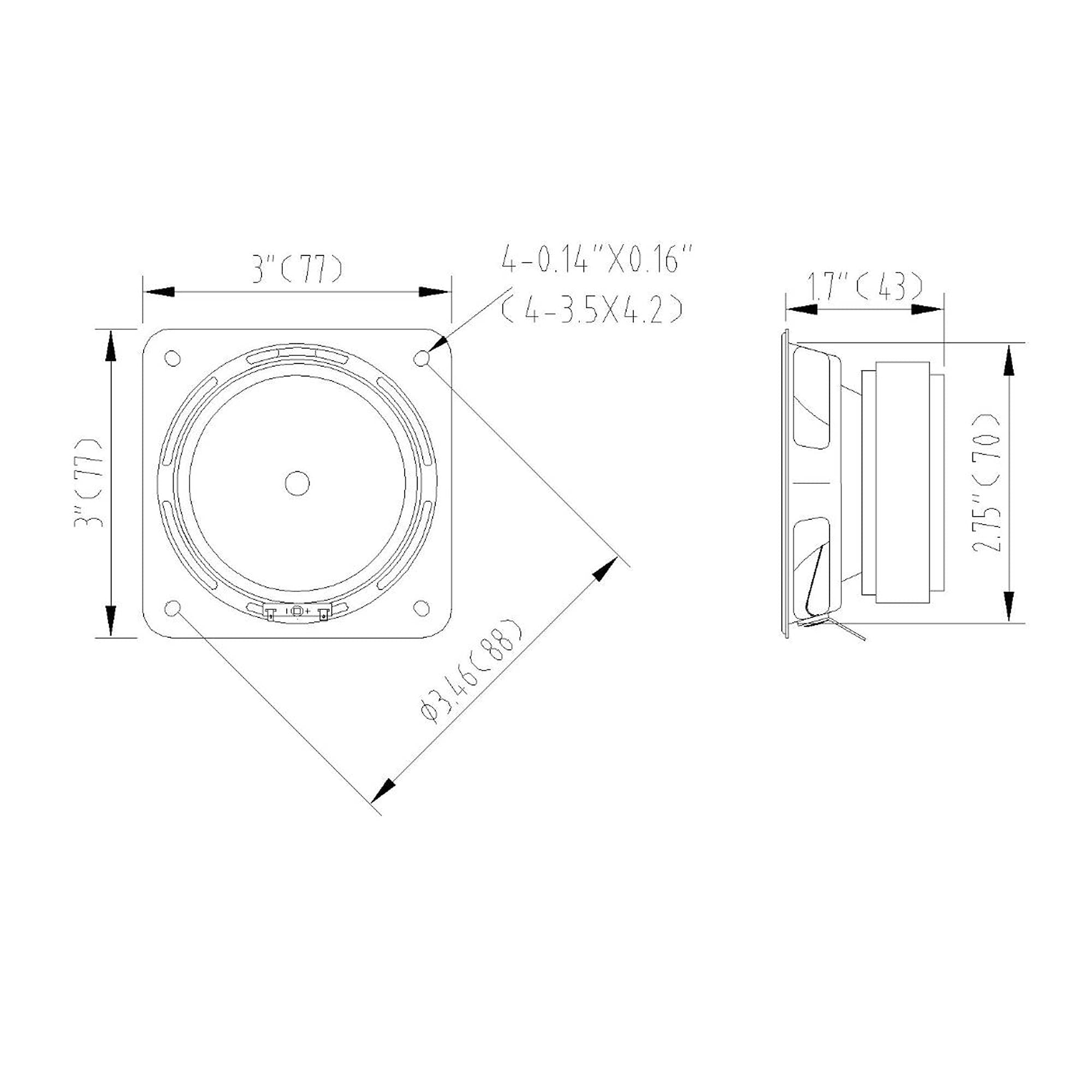 Sound Town STWF-3 4-Pack 3-Inch Full Range Speakers | High-Performance Replacement Drivers for PA, DJ, and Column Speakers | Ideal for Live Performances, Events, and Studio Monitoring
