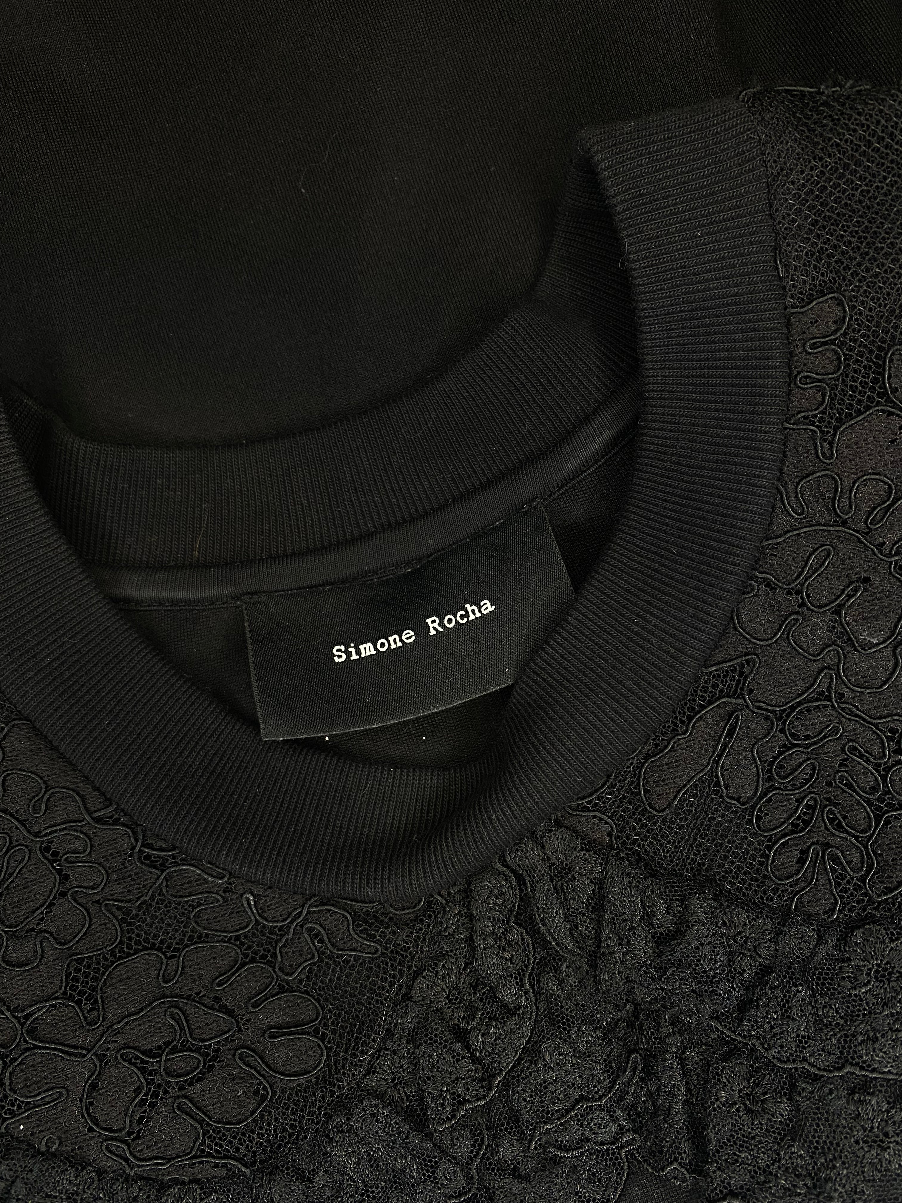 Simone Rocha Black Beaded Sweatshirt for Women - Elegant Embellished Pullover for Casual Wear, Parties & Date Nights