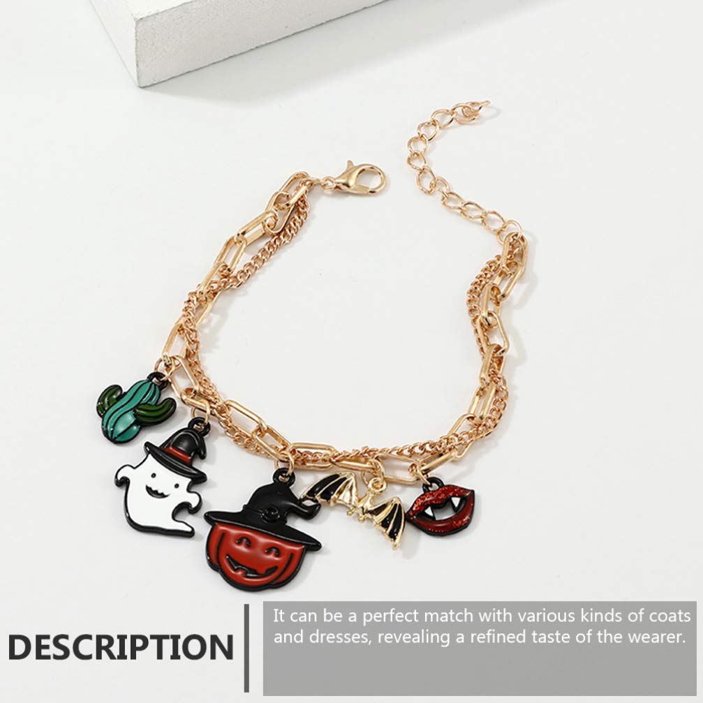 2Pcs Halloween Bracelet Set - Cute Cartoon Bangle Jewelry for Women - Halloween Party Accessories & Gifts - Perfect for Trick or Treat, Costume Parties, and Festive Celebrations