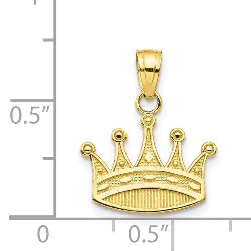 10K Yellow Gold Crown Charm Pendant - Royal Jewelry for Women & Men - Perfect for Gifts, Parties & Special Occasions