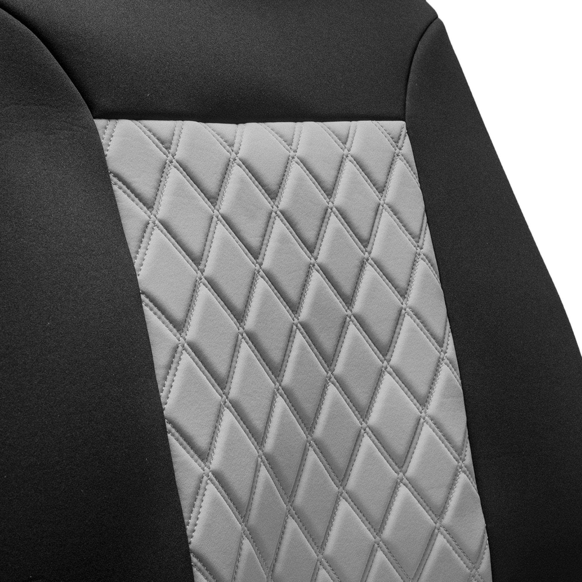 FH Group Neosupreme Low Back Car Seat Covers - Universal Fit for SUVs & Cars, Airbag Compatible, Gray/Black - Perfect for Office Chairs, Gaming Seats & Vehicle Protection