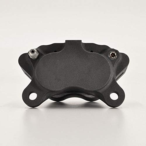 Black Ultima FRONT Brake Caliper Mount for 1984-1999 Harley Davidson Models (Except FXSTS) - Chrome 4-Piston Caliper Included - Compatible with Harley Chopper, Bobber & Cafe Racer Motorcycles - Perfect for Custom Bike Builds and Performance Upgrades