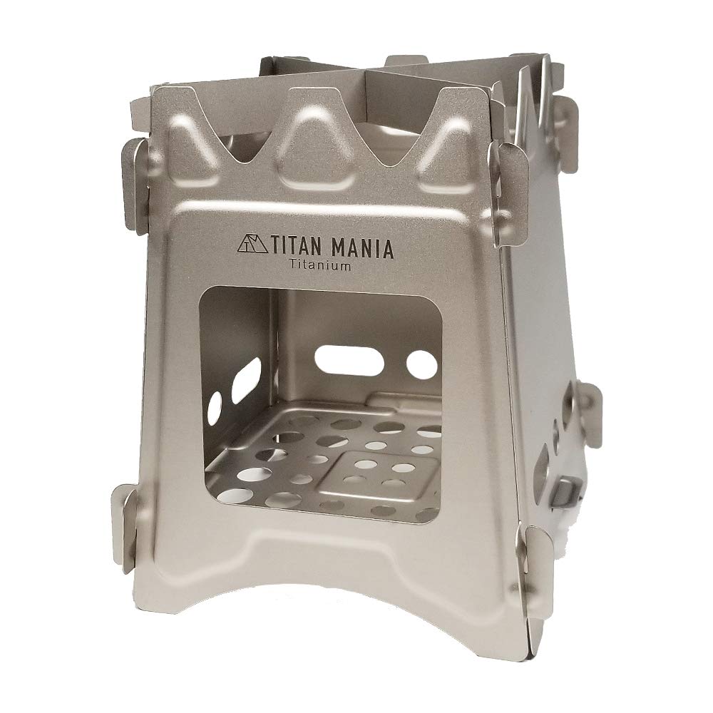 Ultra Lightweight Titanium Camping Stove - Portable Folding Wood Stove for Backpacking, Hiking & Survival Gear | Durable Outdoor Cooking Equipment for Camping, Emergency Preparedness & Bushcraft Adventures