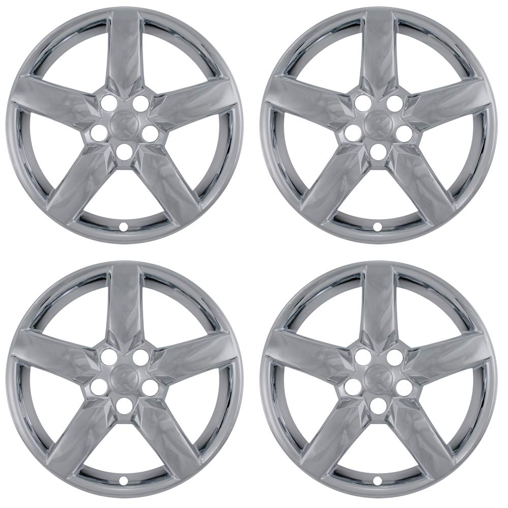 OxGord 19 Inch Wheel Skins for 2010-2015 Chevy Camaro - Set of 4 Chrome ABS Wheel Covers - Replacement Tire Caps for Enhanced Style & Protection - Perfect for Car Shows, Daily Driving & Vehicle Customization