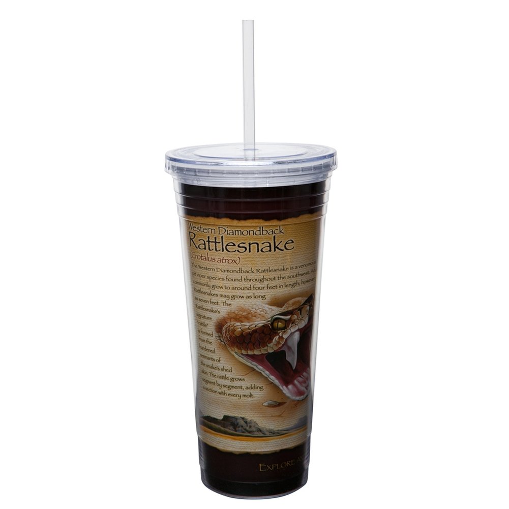 20oz Insulated Tumbler with Rattlesnake Design - Perfect for Outdoor Adventures