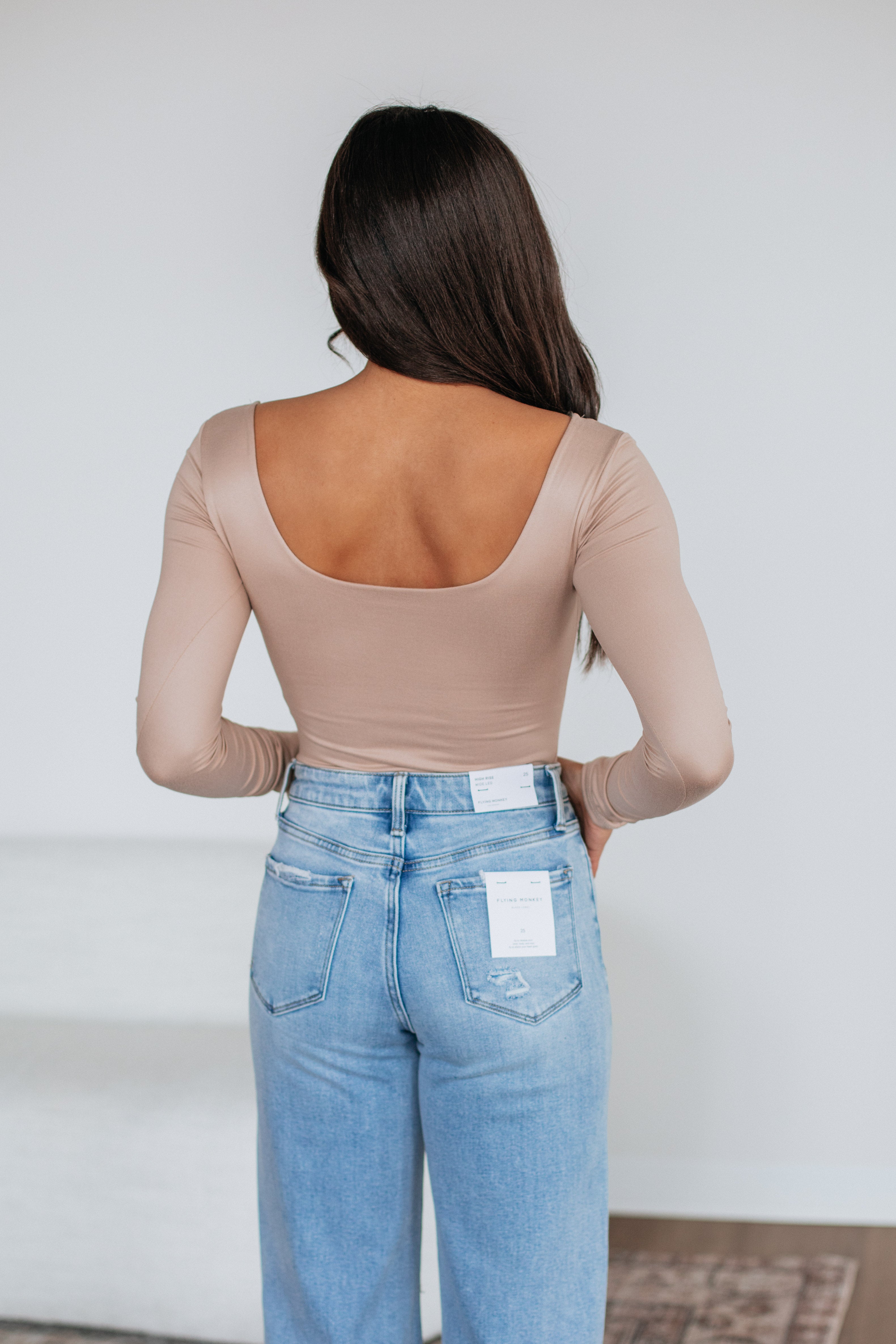Nicolette Basic Bodysuit for Women - Soft Stretchy Comfortable Camisole Top - Sand Beige | Perfect for Layering, Everyday Wear & Casual Outfits