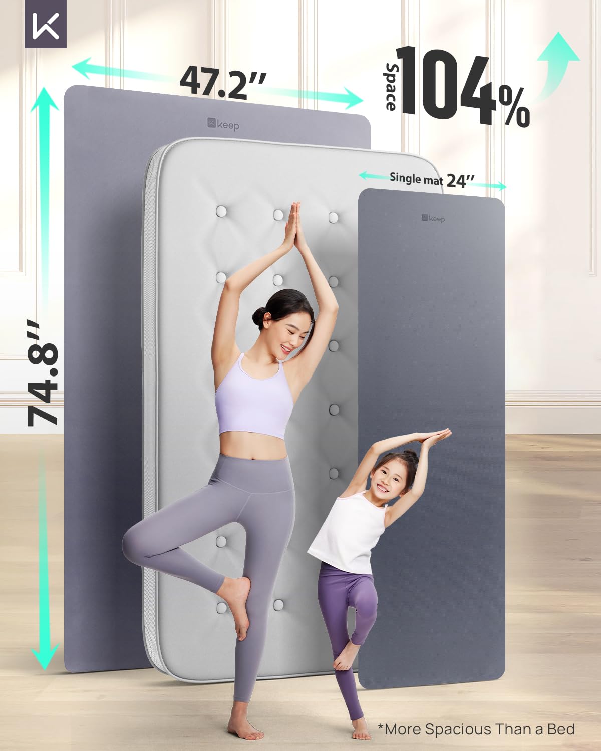 Extra Large Yoga Mat with Strap - 75