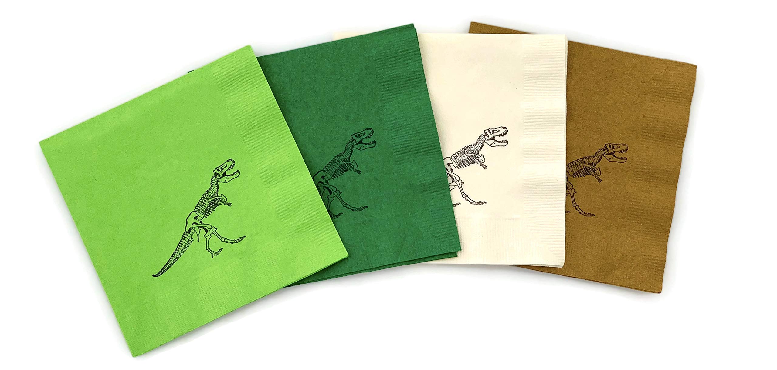 Green Dinosaur Paper Napkins - 24 Count Dinosaur Party Supplies for Kids Birthday, Baby Shower & Jurassic Theme Decorations