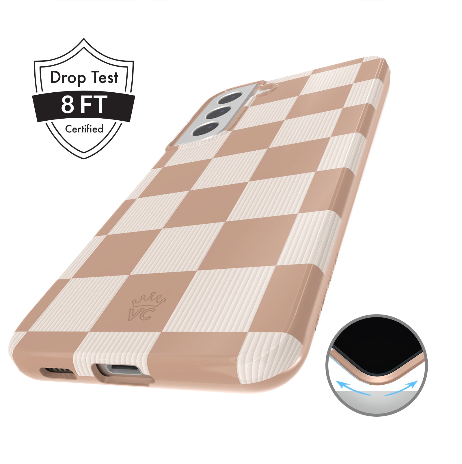Samsung Phone Case - Nude Vibe Checker Protective Cover for Galaxy S21/S22/S23 - Slim Fit, Shockproof, Scratch Resistant - Perfect for Daily Use, Travel & Outdoor Activities