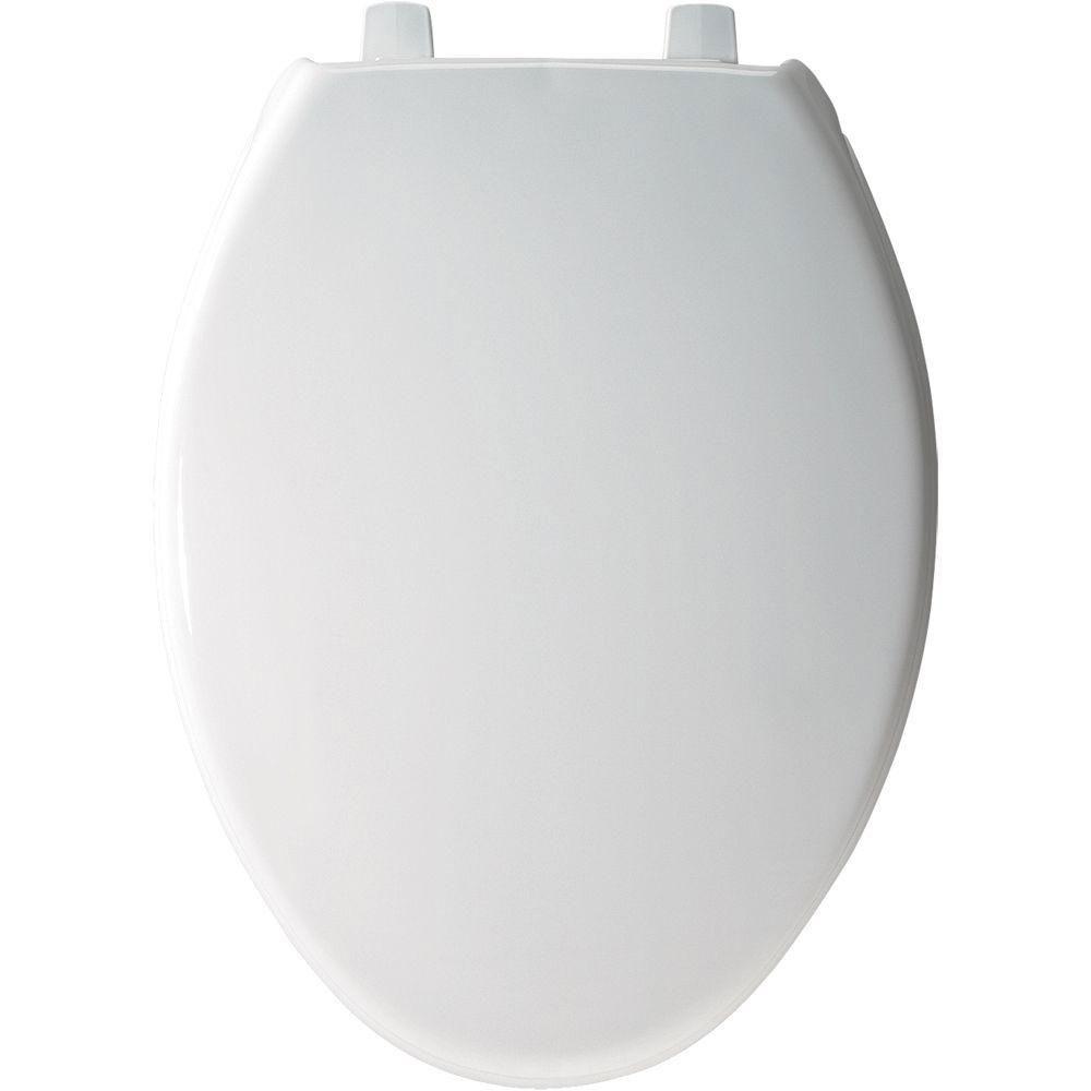 Bemis Just Lift Elongated Closed Front Toilet Seat in White 509950 - Durable & Easy-Clean Bathroom Upgrade for Home & Commercial Use