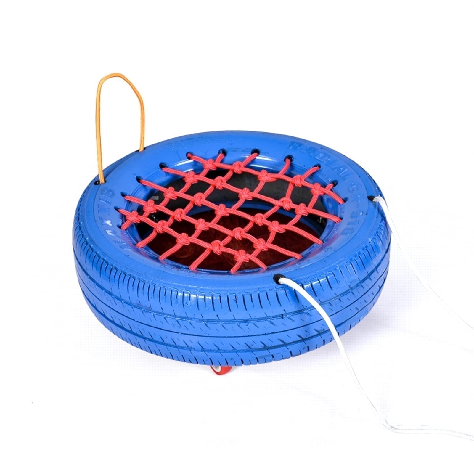 **Blue Heavy-Duty Rubber Tire Swing for Kids - Outdoor Playground Toy with Rollers, Supports Up to 150kg - Perfect for Backyards, Parks & Kindergarten Play Areas**