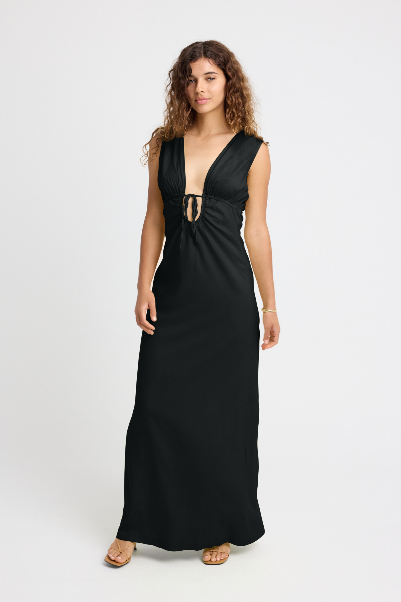 Calli Linen Dress for Women - Black Summer Maxi Dress | Breathable & Comfortable Linen Fabric | Perfect for Beach Vacation, Casual Outings & Boho Style Fashion