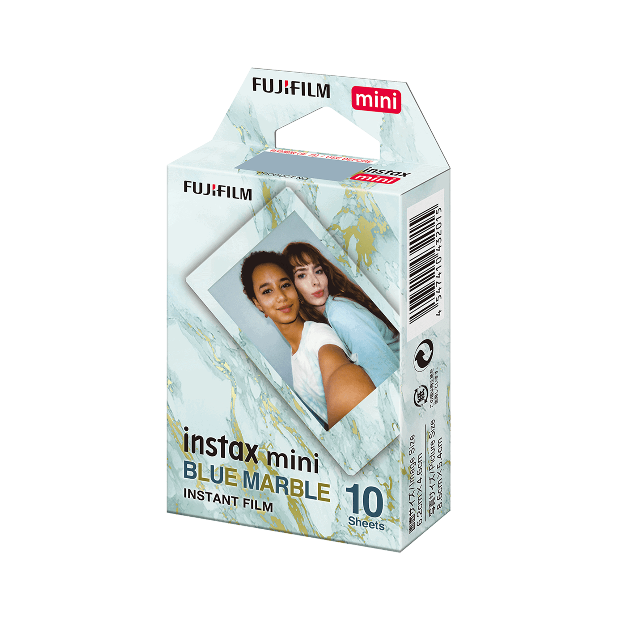 Fujifilm Instax Mini Blue Marble Instant Film - 10 Exposures Pack for Instant Camera | Perfect for Parties, Travel & DIY Photo Albums