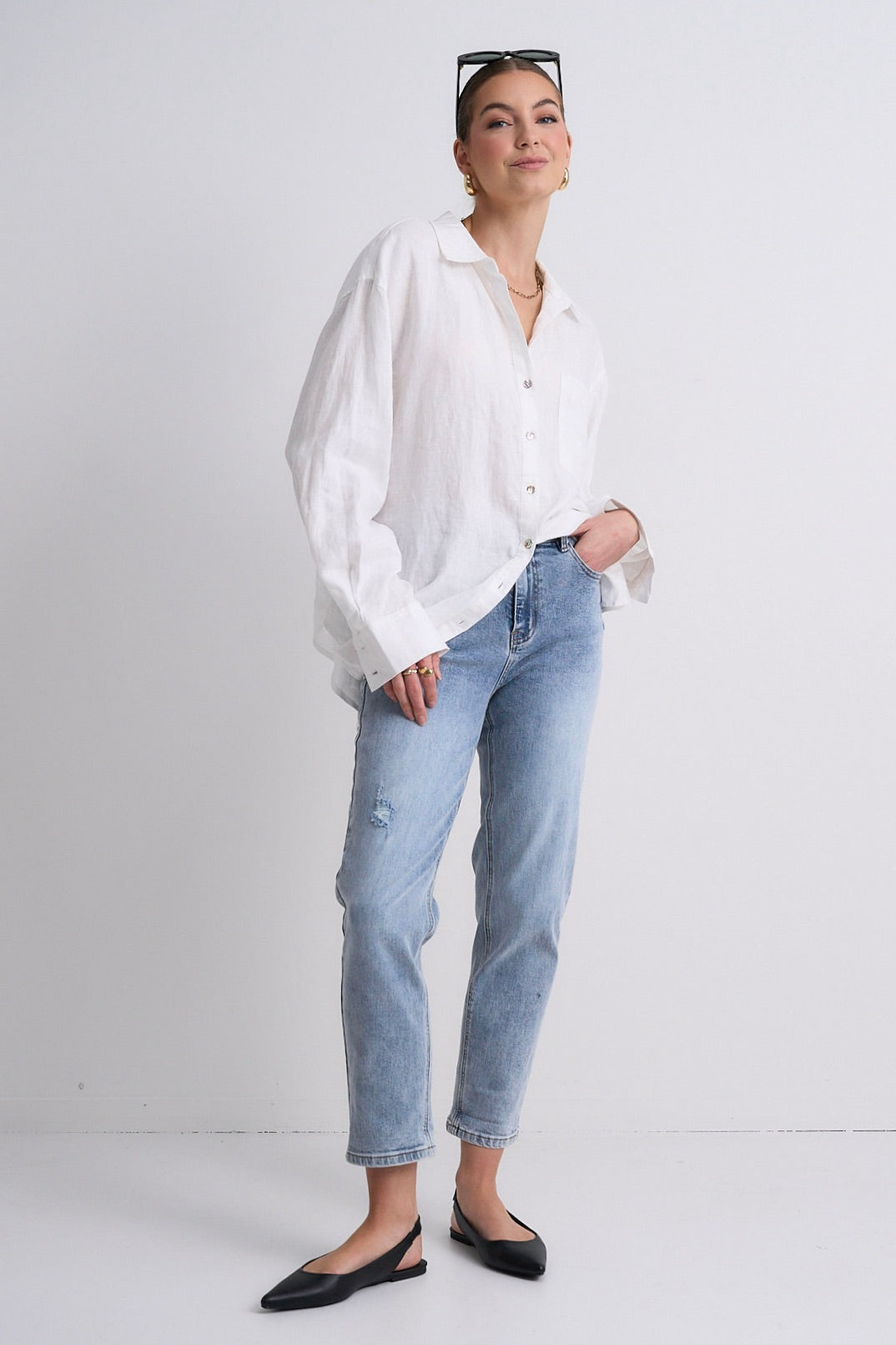 Amelia Mid Blue Mid Rise Slim Leg Jeans for Women - Comfortable & Stylish Denim Pants for Casual Wear, Office & Everyday Outfits