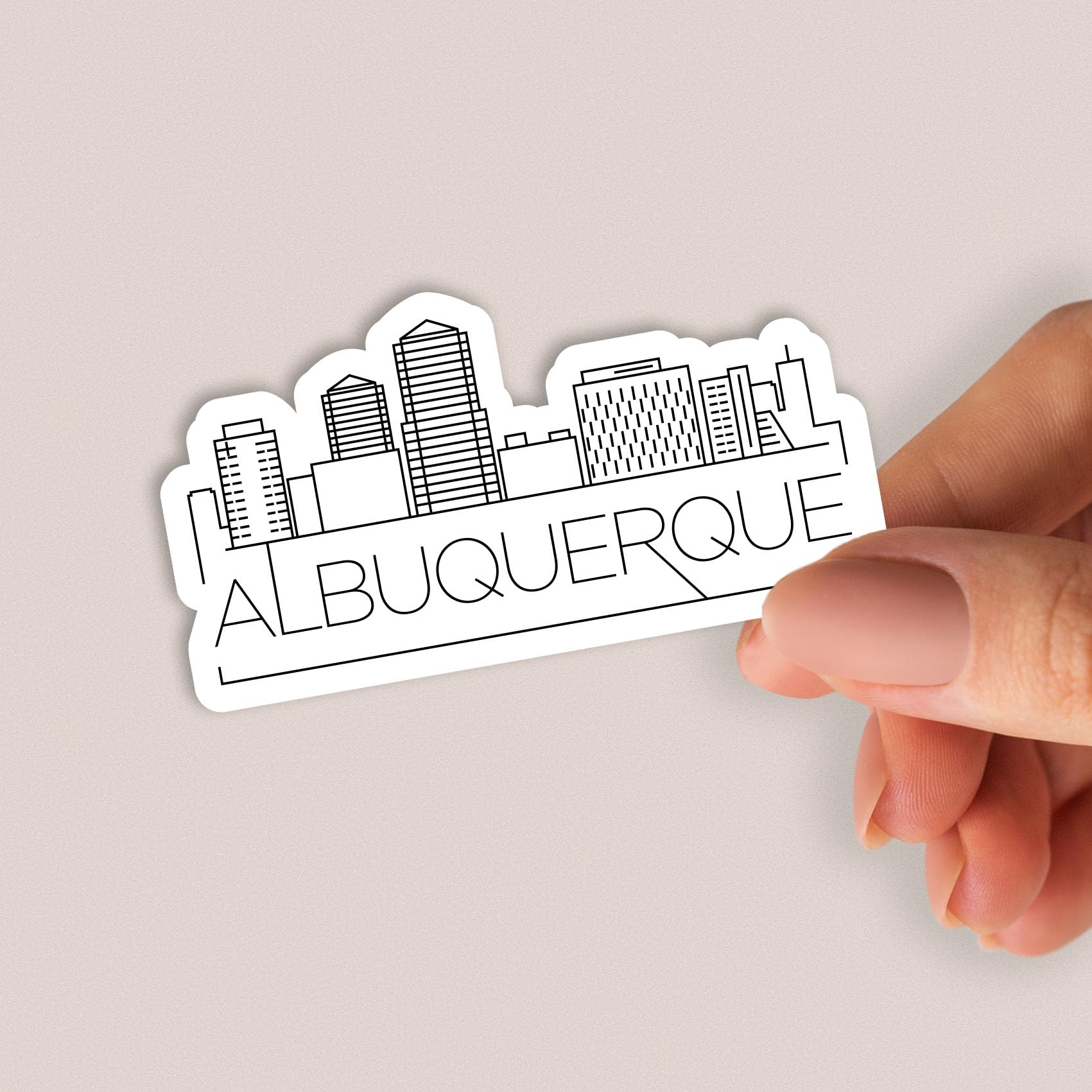 Albuquerque New Mexico Skyline Vinyl Sticker - 5