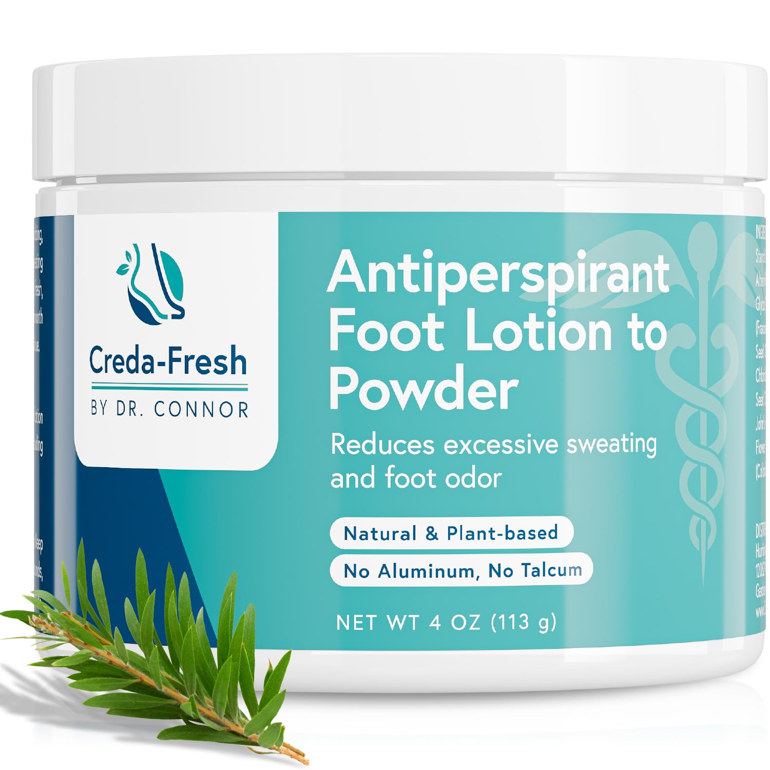 Natural Foot Lotion to Powder for Sweaty Feet - Plant-Based Foot Odor Eliminator & Moisturizer for Dry, Smelly Feet - 4oz - Perfect for Gym, Hiking & Daily Comfort
