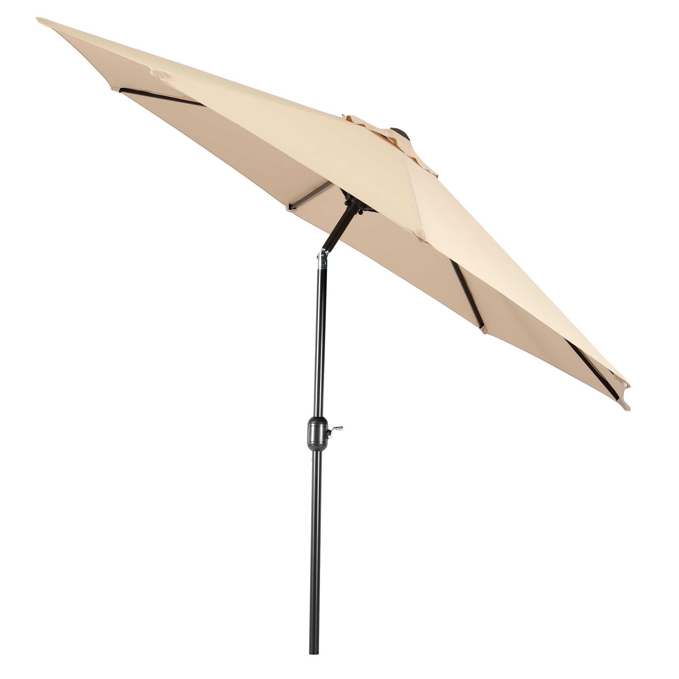 WO Home 9ft Round Patio Umbrella - Outdoor Market Table Sun Shade for Garden, Poolside, and Beach Use